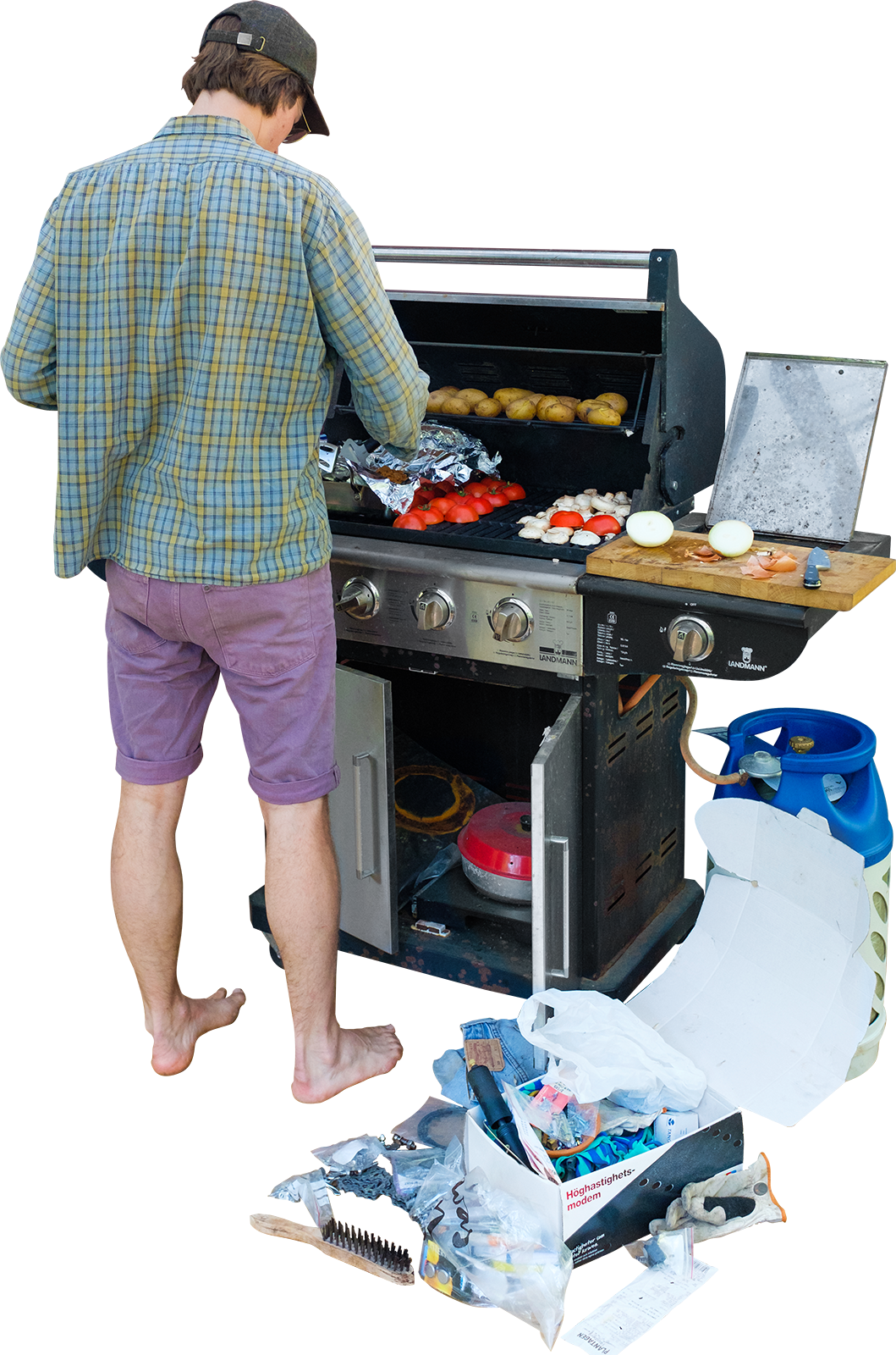 #313 - Skalgubbar - Barbecue Man Png (1059x1600), Png Download