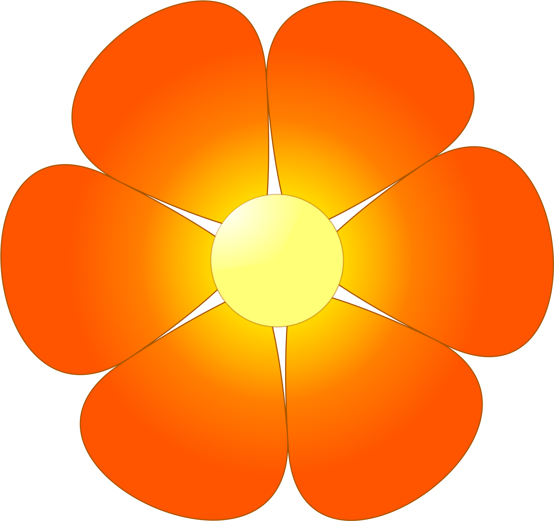Flower Clipart Clipart - Orange Flowers Clipart (1979x1484), Png Download