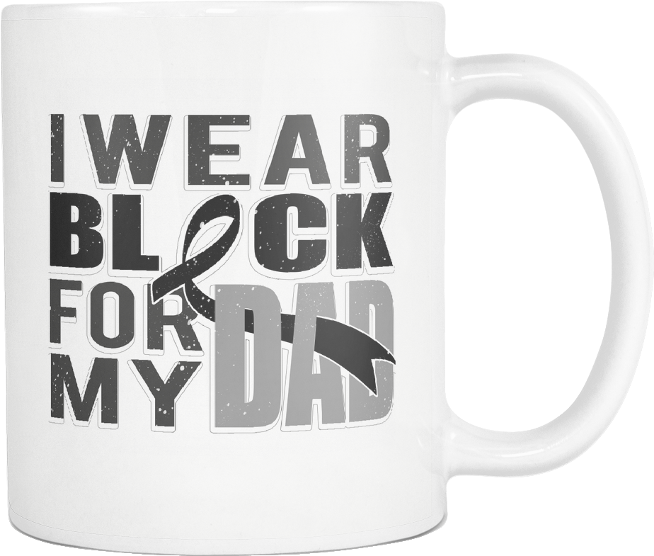 I Wear Black For My Dad Black Ribbon Melanoma Skin - Mug "je Suis Une Nounou D'enfer (1024x1024), Png Download