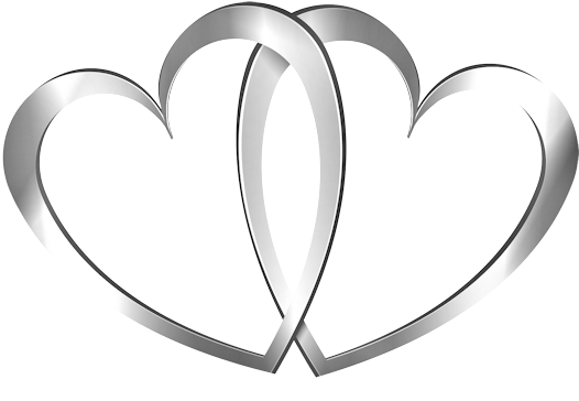 Real Heart Silver Ring Wedding Heart Clipart The Cliparts - Wedding Clipart Silver Hearts (600x394), Png Download