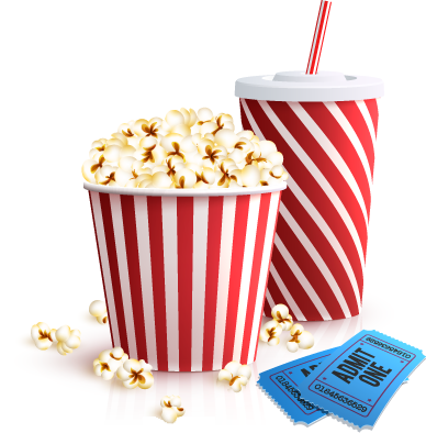 Movie Drink Png Svg Freeuse - Popcorn And Drink Png (388x394), Png Download