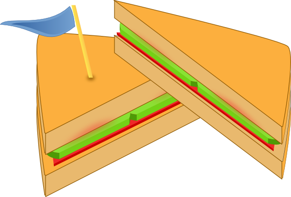 Free Vector Ashkyd Sandwich With A Flag Clip Art - Triangle Sandwich Clipart (600x406), Png Download