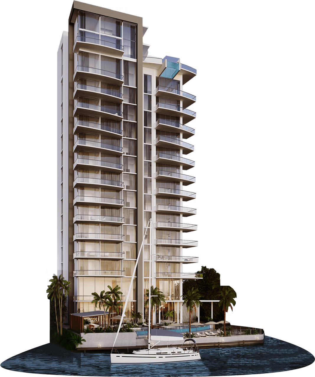 Image Library Skyscraper Clipart Waterfront Frames - Luxury Tower Png (1067x1279), Png Download