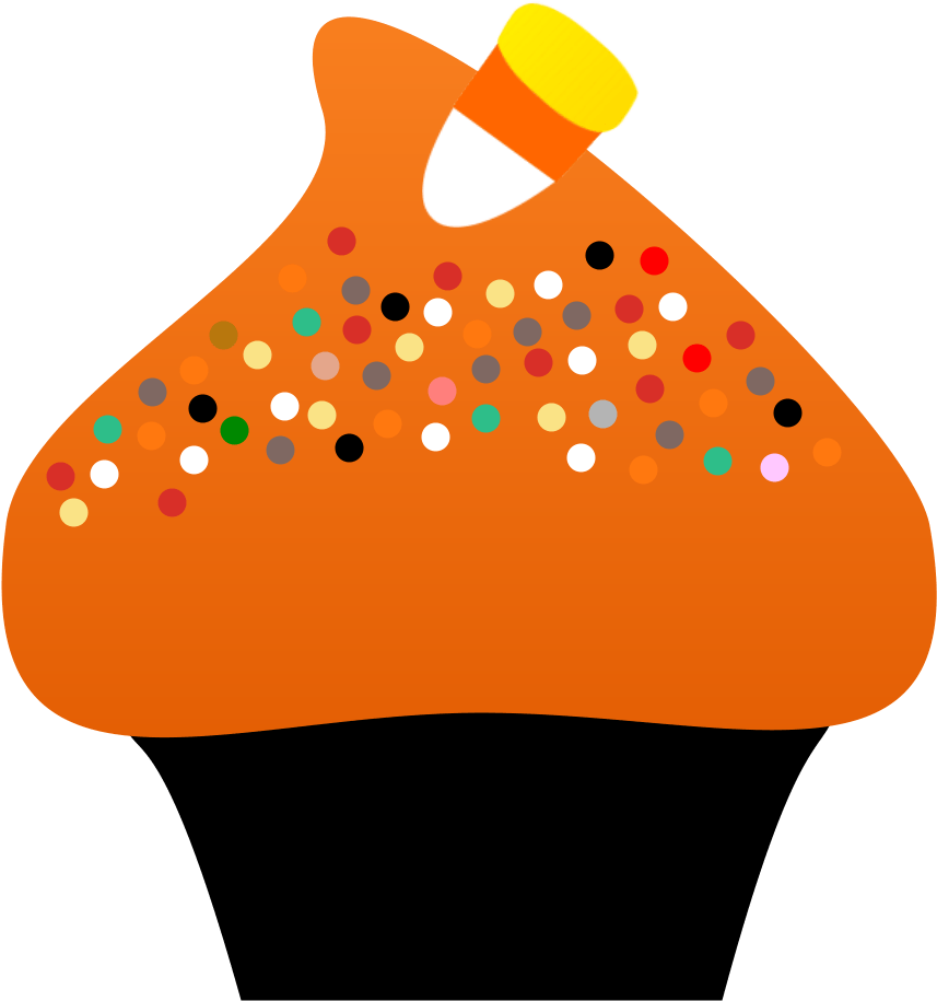 Pumpkin Cupcake Clipart - Halloween Candy Clipart Png (971x942), Png Download