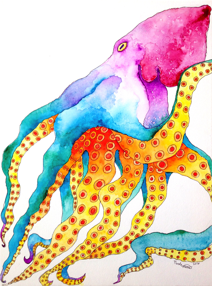 Psychedelic Tentacles - Illustration (800x1280), Png Download