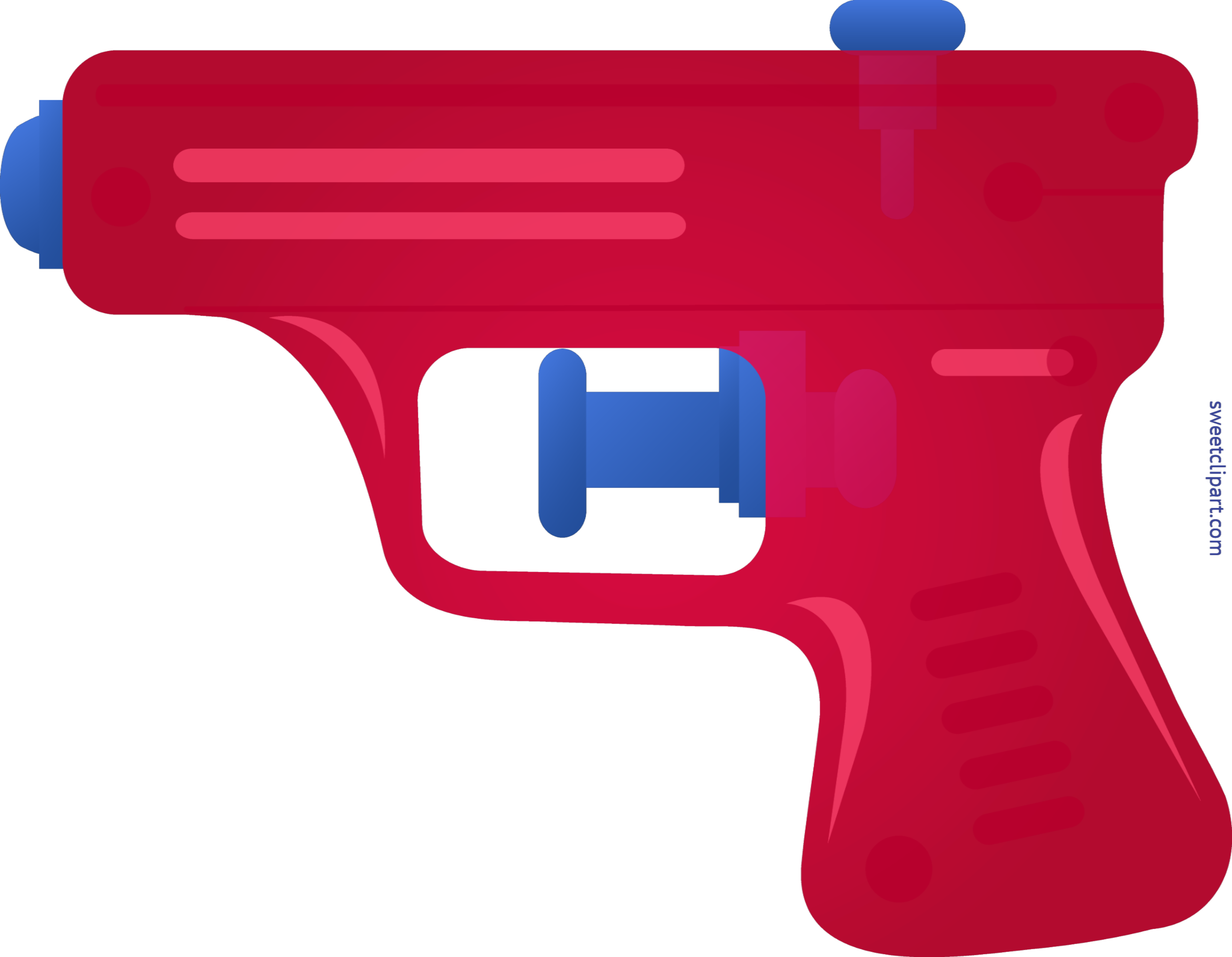 Squirt Gun Red Clip - Clip Art Water Gun (6232x4841), Png Download