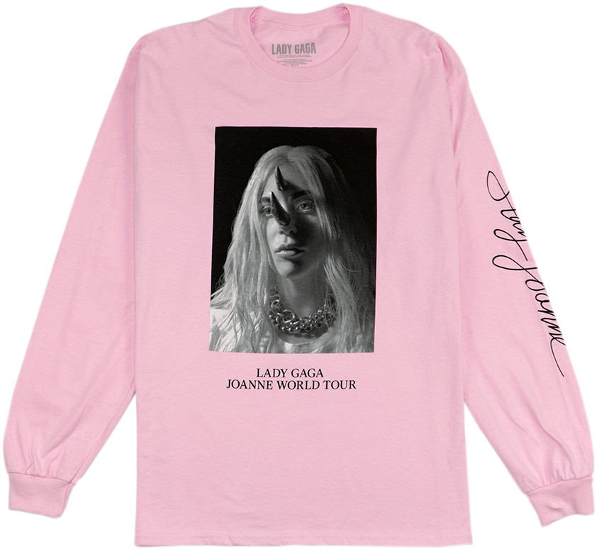Horns Pink Long Sleeve T Shirt - Lady Gaga Shirt (1000x1000), Png Download