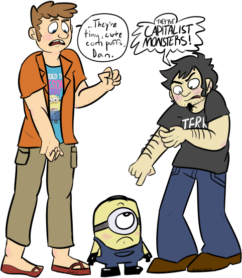 Dan Vs Minions - Cartoon (500x556), Png Download