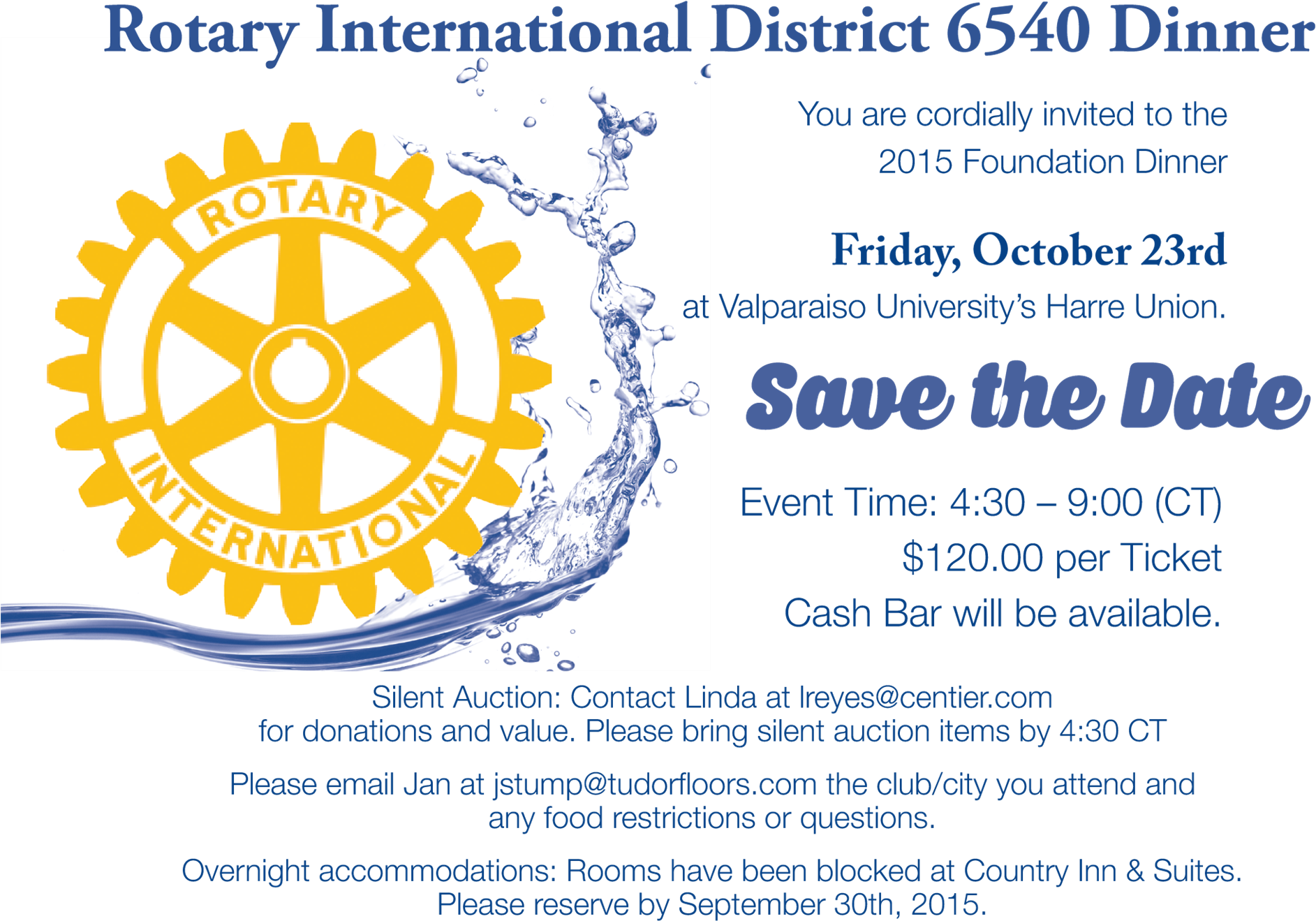 Save The Date For The Rotary District 6540 Foundation - Rotary International (1980x1368), Png Download