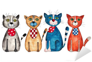 Watercolors On Paper Sticker • Pixers® • We Live To - Cute! Country Cat Stickers (400x400), Png Download