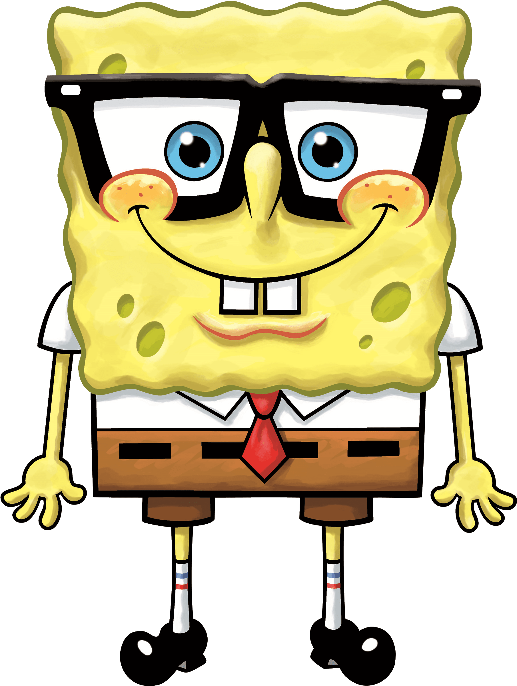 Download - Spongebob With Glasses (1860x2400), Png Download