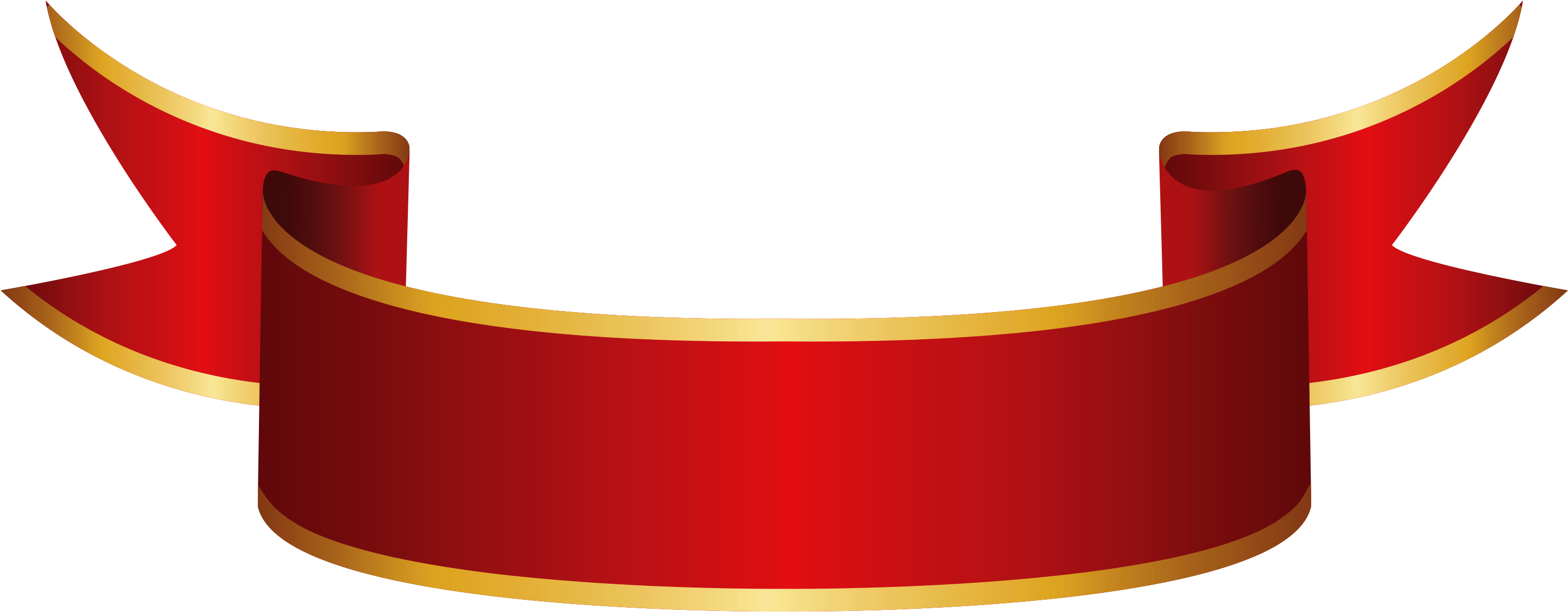 Red Banner Png Clipart Image - Ribbon Png (3058x1292), Png Download