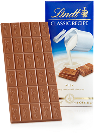 Milk Chocolate Classic Recipe Bar - Lindt Milk Chocolate Bar (450x450), Png Download