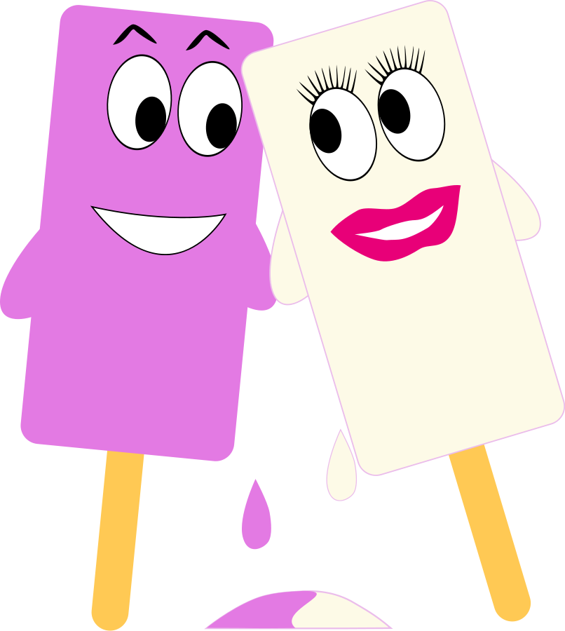 Cream Girl And Boy In Love Clipart (806x900), Png Download