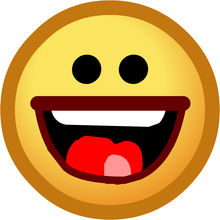 Old Laugh Emoticon - Club Penguin Smile Emote (766x766), Png Download