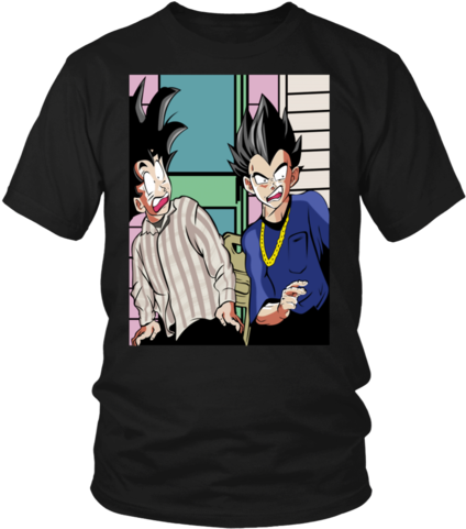 Vector Black And White Library Goku And Vegeta Custom - Larry Bernandez T Shirt (480x480), Png Download