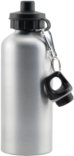 Silver Aluminum Water Bottle - Water Bottle Sublimation Blanks (500x588), Png Download