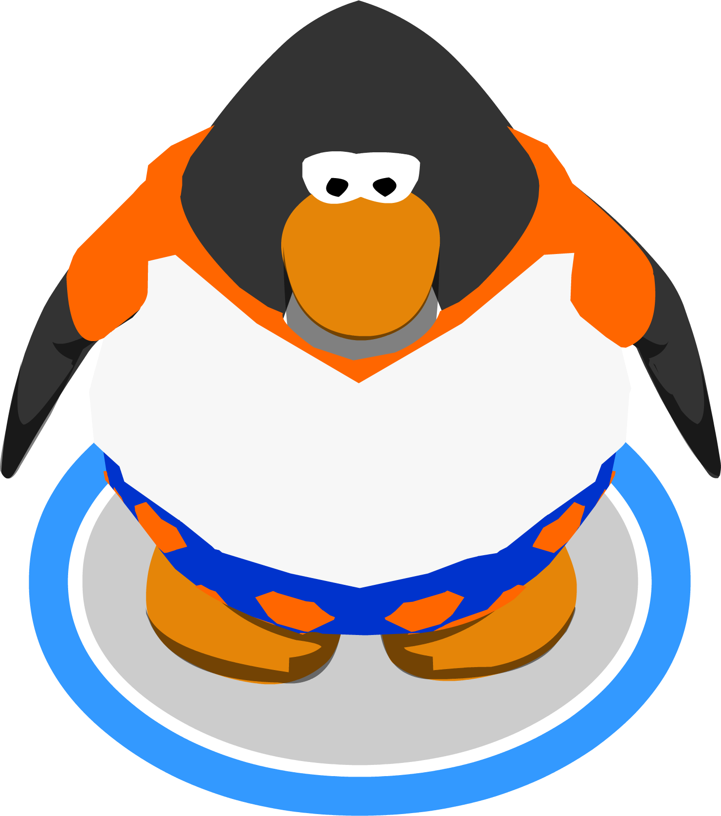 Orange Hawaiian Outfit In-game - Club Penguin Rewritten Unreleased (1482x1677), Png Download