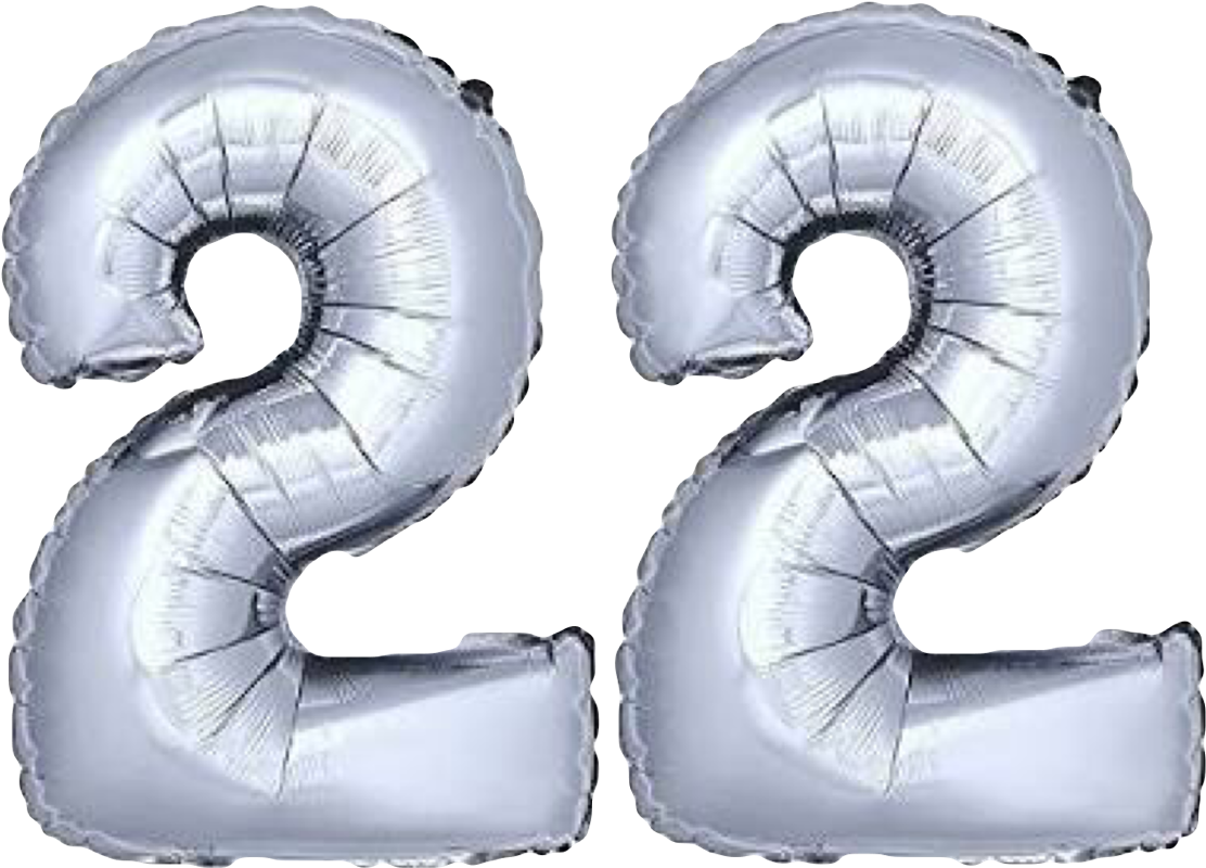 Png Globos 22 Numero Sticker Fiesta Party Happybirthday (1024x1024), Png Download