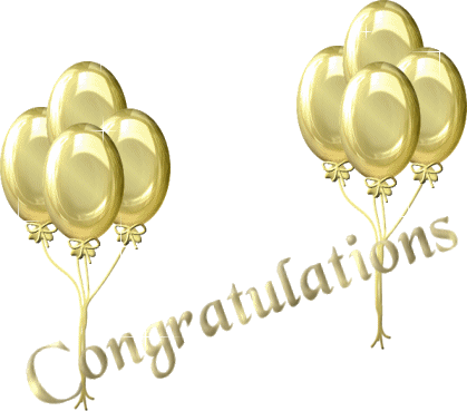 Congratulations - Gold Congratulations Balloons (419x369), Png Download