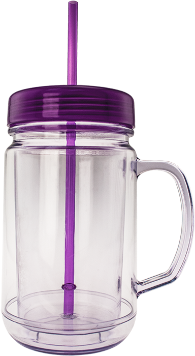 24oz Premium Mason Jar Mug - Mug Mason Png (395x710), Png Download