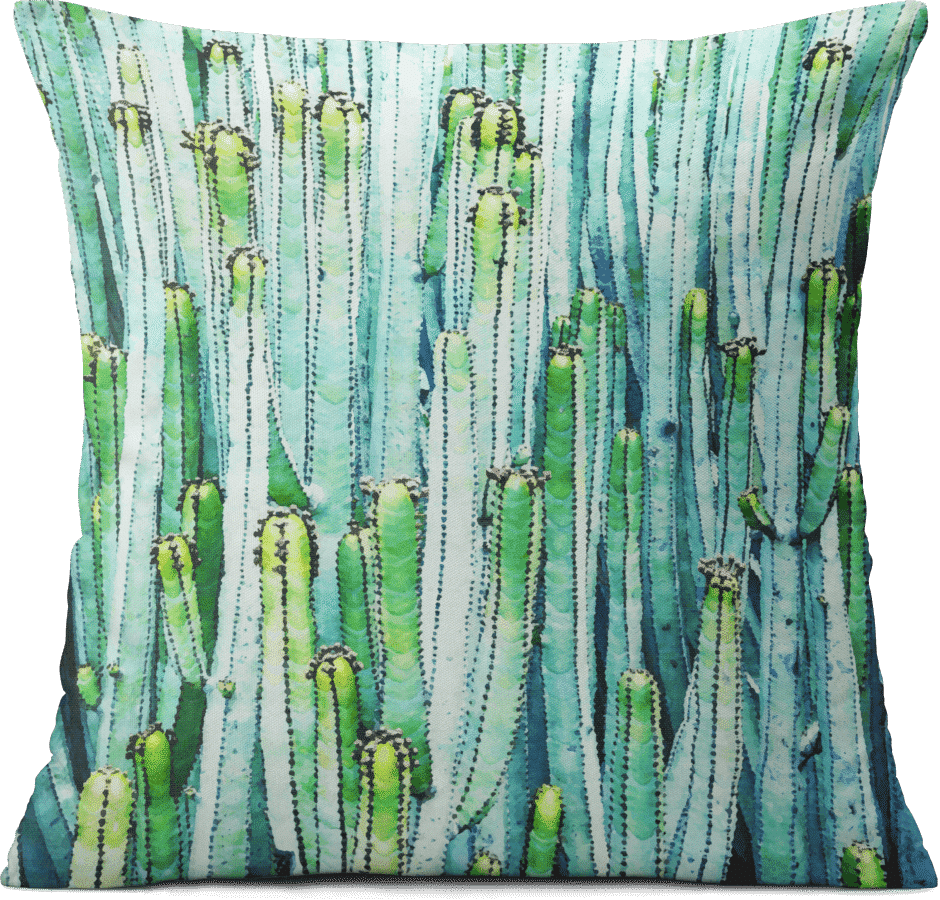 Dailyobjects Watercolor Cactus 12" Cushion Cover Buy - Watercolor Painting (940x900), Png Download