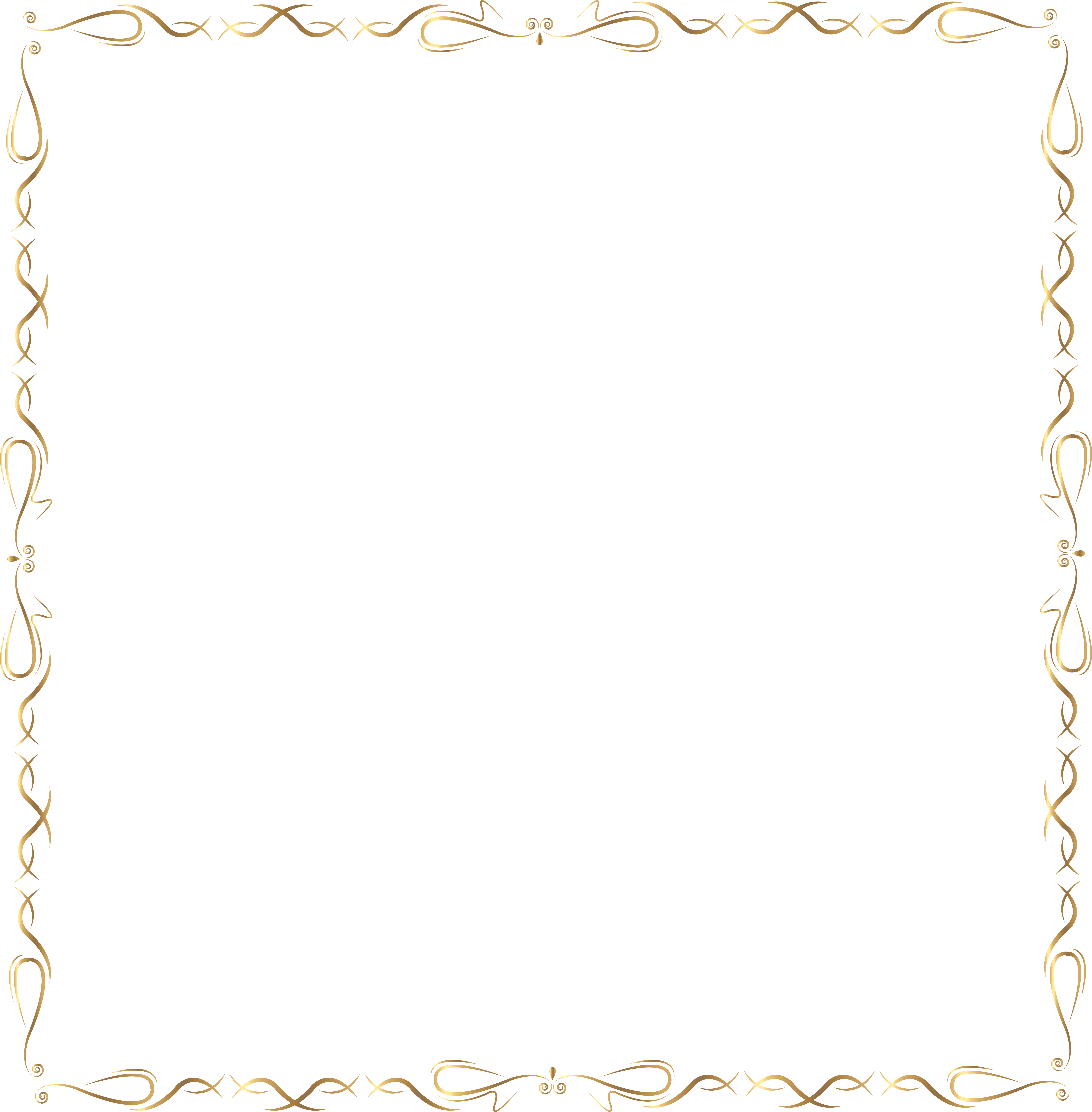 Golden Border Png Clip Art Image (7855x8000), Png Download