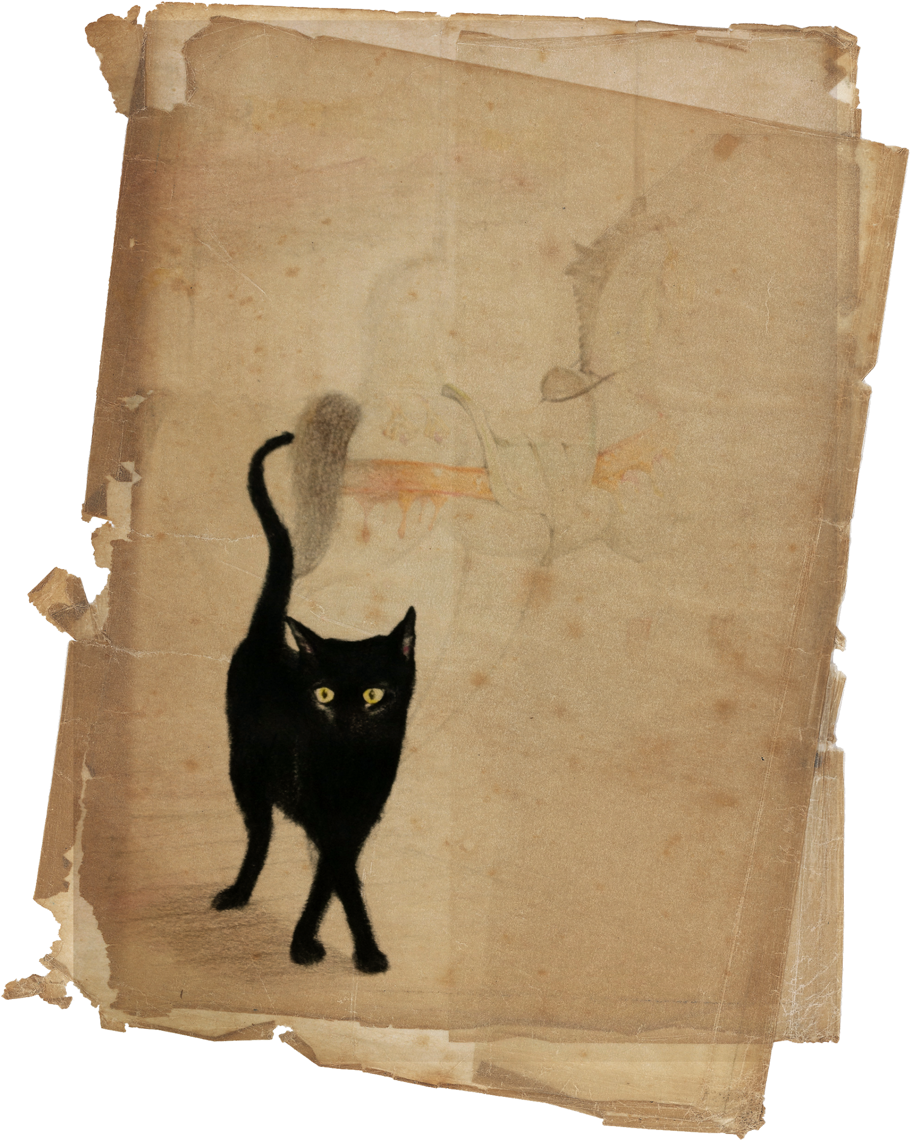 Colored Pencil - Black Cat (1920x2615), Png Download