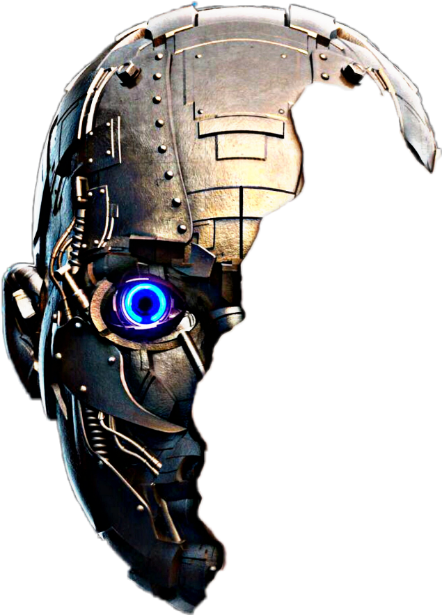 Robot Halfmask Halfside Mask Sticker Alexassticker - Picsart Robot Mask Png (1024x1024), Png Download