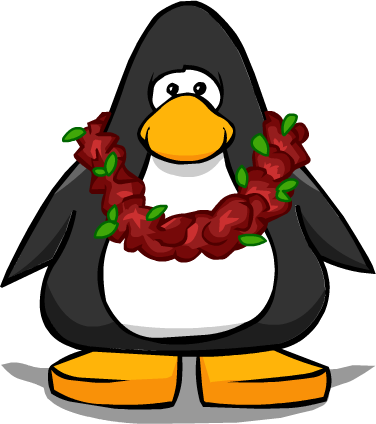 Holi-lei On A Player Card - Club Penguin With Scarf (376x424), Png Download