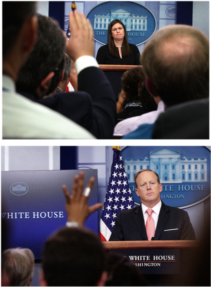 Top, Wh Press Secretary Sanders Addresses The Media - White House Press Secretary (900x600), Png Download