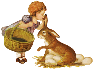 Girl Collecting Easter Eggs - Clip Art (413x308), Png Download
