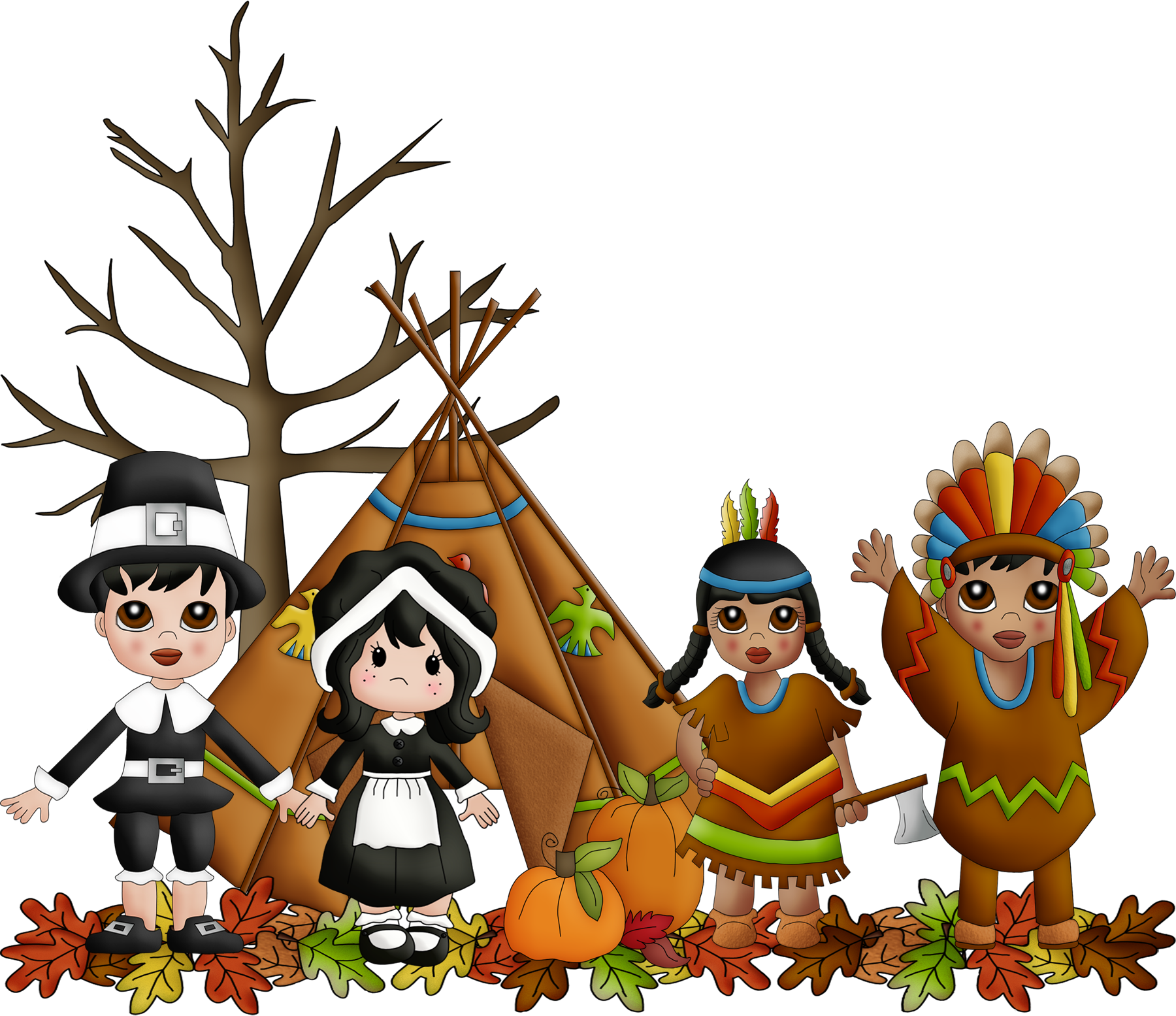 Clipart Stock Collection Of High Quality Free Cliparts - Thanksgiving Scene Clipart (1800x1555), Png Download