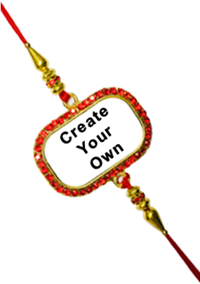 Create Your Own Gem Shaped Red Personalized Rakhi (284x426), Png Download