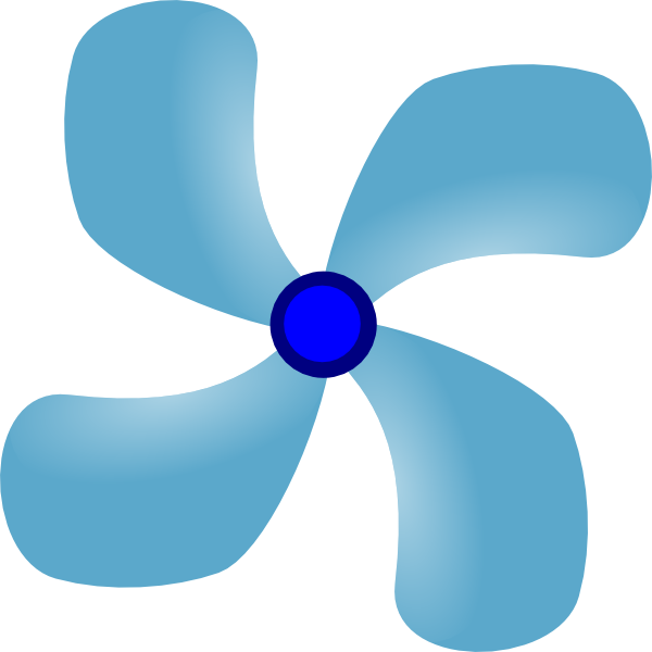 Ceiling Fan Clip Art At Clker - Electric Fan Propeller (600x600), Png Download