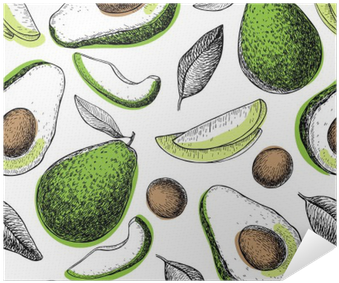 Vector Hand Drawn Green Avocado Seamless Pattern - Avocados Pleas Tote Bag Medium - 16"x16" (41x41cm) (400x400), Png Download