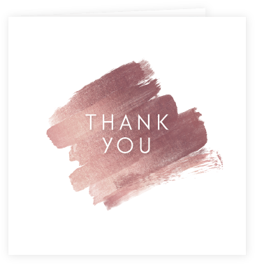 Brushstroke Thank You Card Rose Gold - C Shell (375x387), Png Download