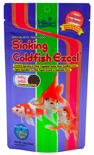 Goldfish Excel - Hikari - Sinking Goldfish Excel Baby Pellets (110g) (500x500), Png Download