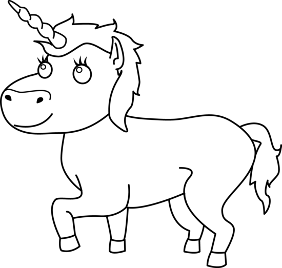 Unicorn Clip Art - Unicorn Clipart Black And White (550x523), Png Download