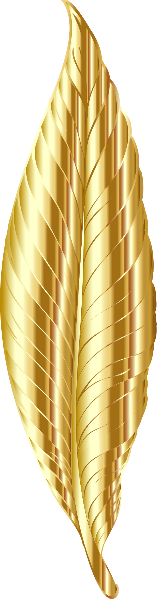 This Free Icons Png Design Of Gold Feather (602x2290), Png Download