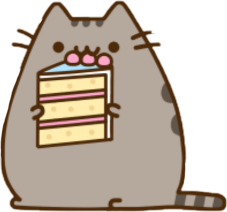 Pusheen Happy Birthday (448x419), Png Download