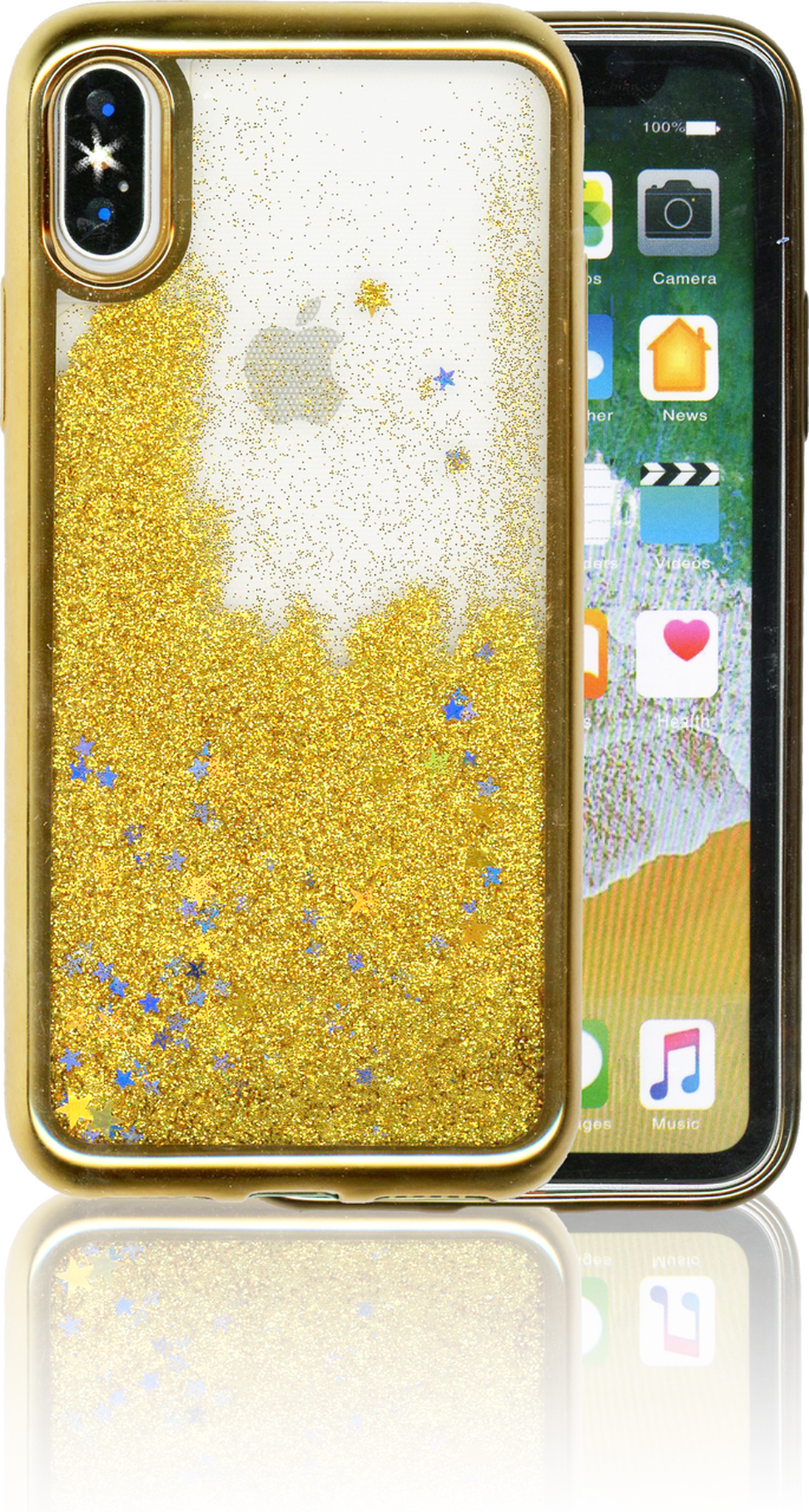 Iphone X Mm Electroplated Water Glitter Case With Stars - Iphone (685x1280), Png Download