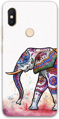 Holi Background With Elephant Redmi Y2 Mobile Case - Indian Elephant (600x600), Png Download