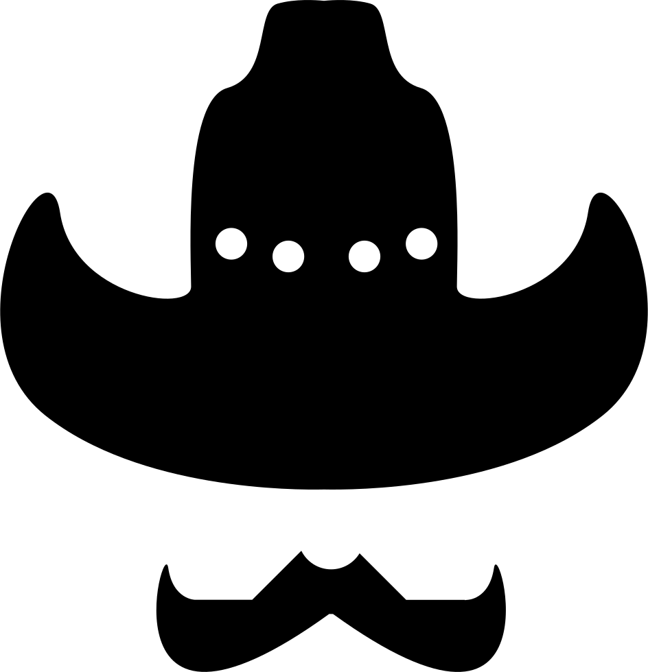 Cowboy Hat With Moustache Comments - Dibujo De Sombrero De Vaquero (944x980), Png Download