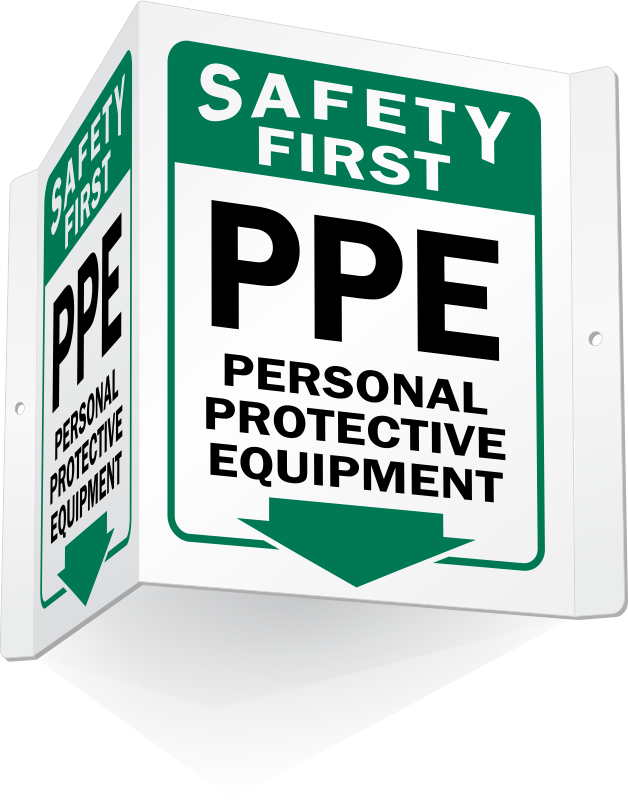 Safety First Ppe Projecting Sign - Safety First Stay Alert Dont Get Hurt Adhesive Signs (628x800), Png Download