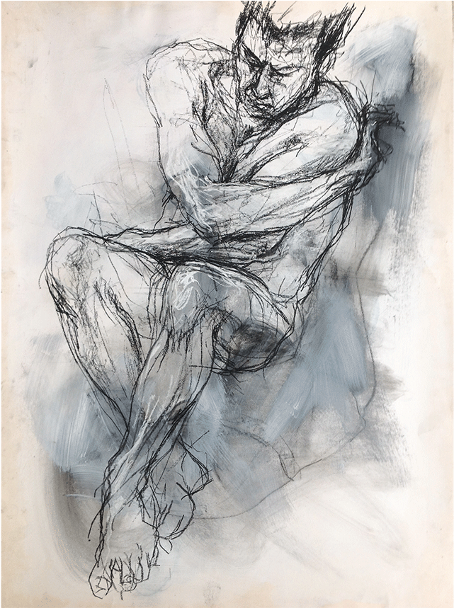 Life Study 1, Conte & Chalk, 74x54cm - Sketch (1200x858), Png Download