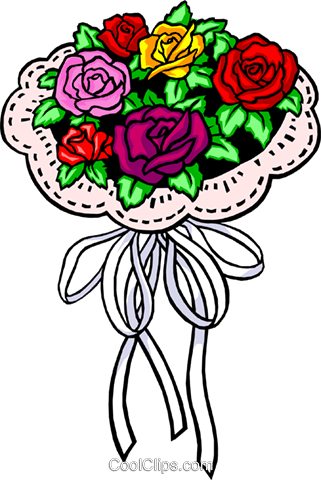 Ramo De Rosas Libres De Derechos Ilustraciones De Vectores - Bridal Bouquets Clip Art (321x480), Png Download