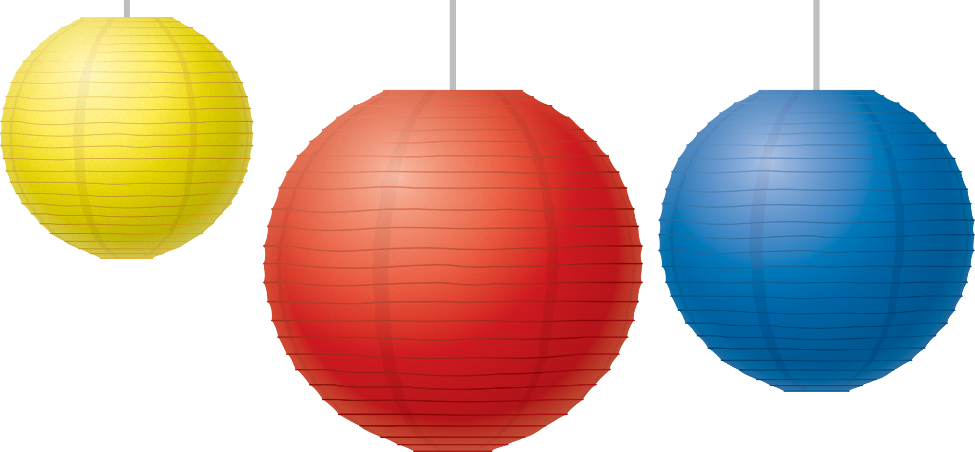 Red And Yellow Paper Lanterns (2000x928), Png Download