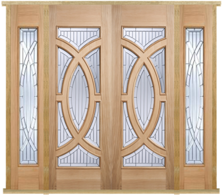 Moda Doors External Majestic Oak Ig Zinc Double Entrance - Lpd External Majestic Oak Ig Zinc Double Entrance Door (480x409), Png Download