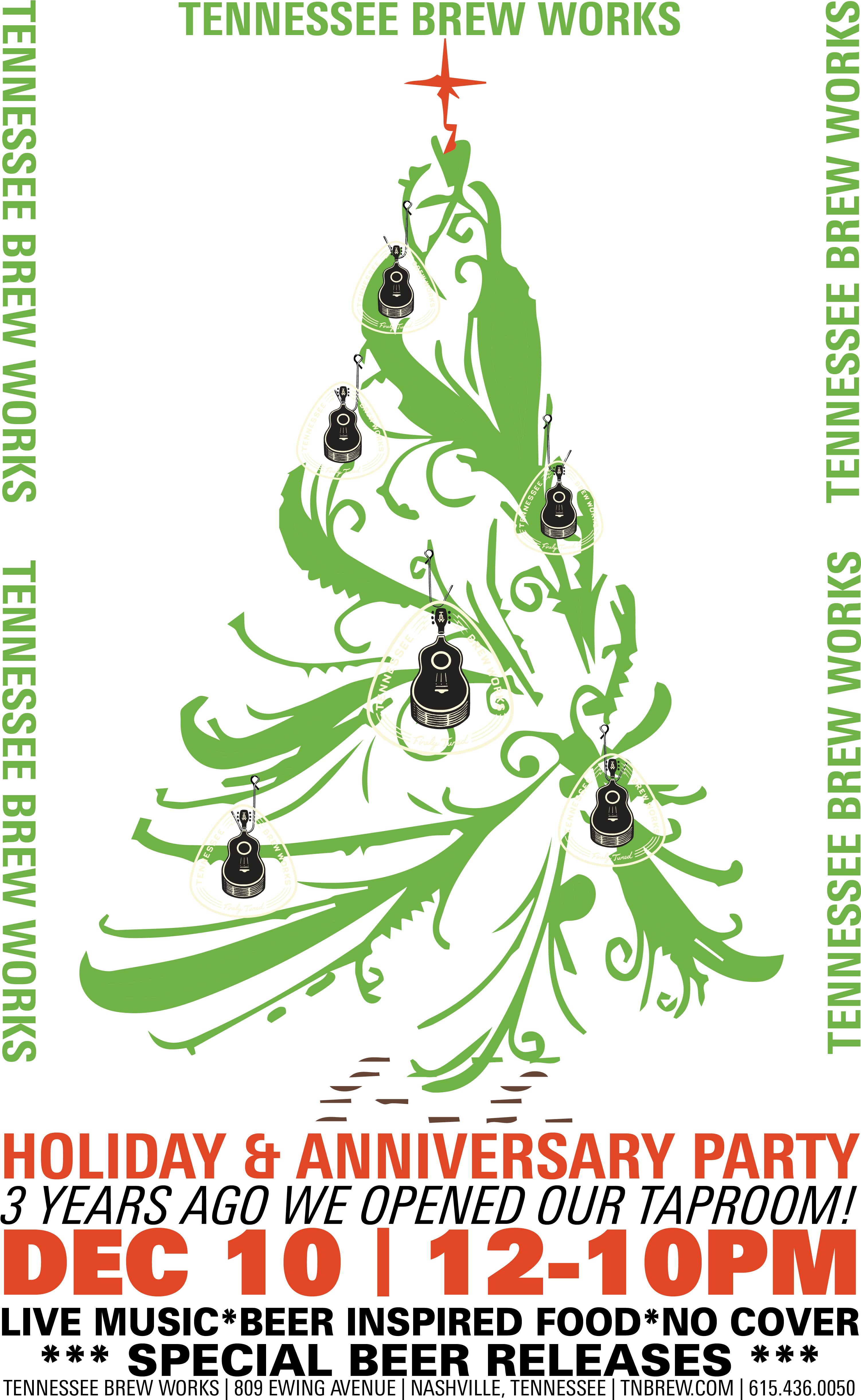 Tennessee Brew Works - Christmas Tree (3063x4893), Png Download